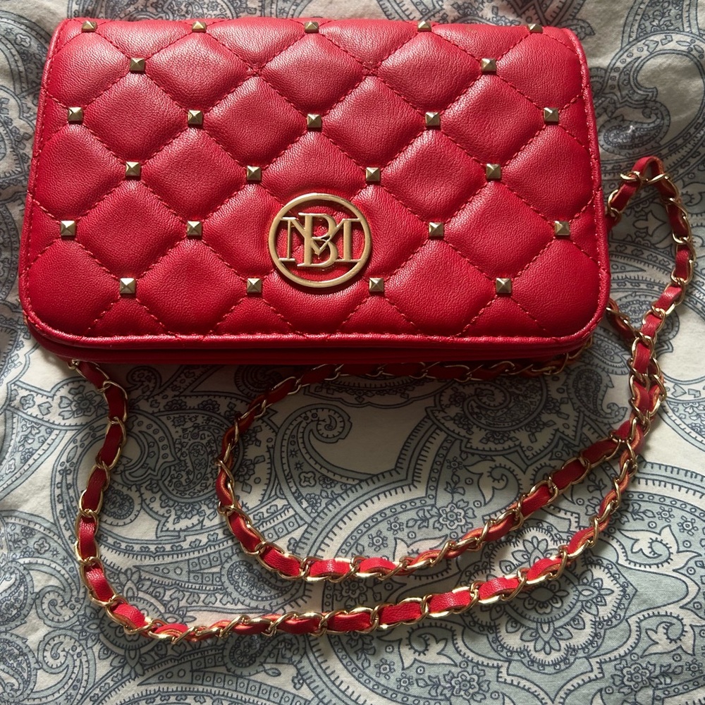 Badgley Mischka Red Clutch with strap